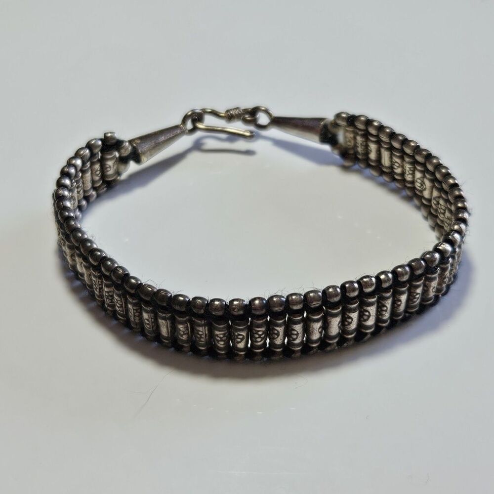 Sterling Silver Handwoven Bracelet 6.5" - Picture 14 of 15